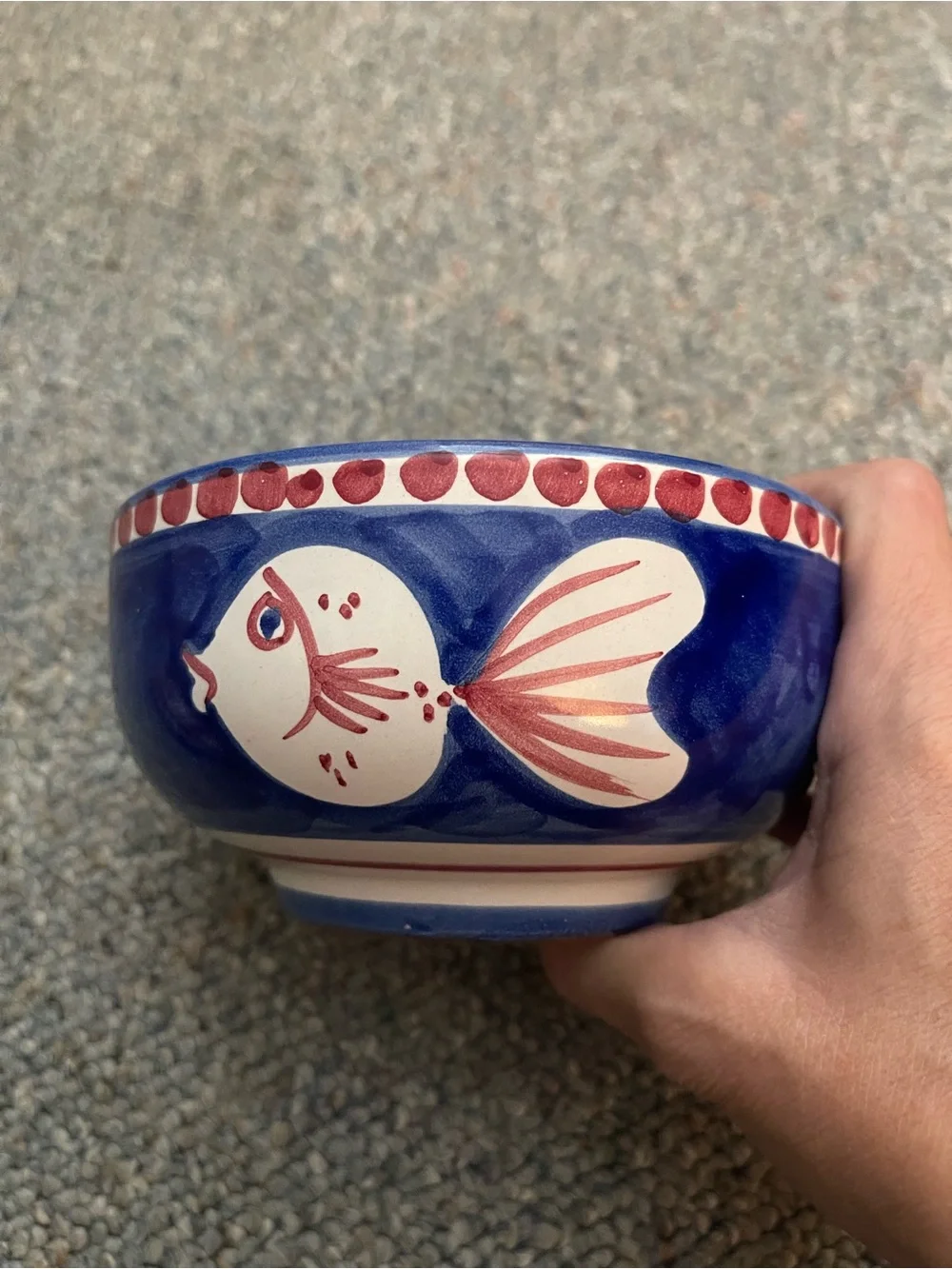 VIETRI Italy Campagna Pesce Handpainted Ceramic Cereal Soup Bowl 5”